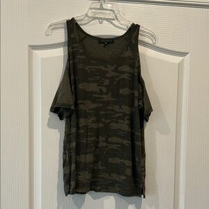 Sanctuary Green and Brown Camouflage Relaxed Tank Top